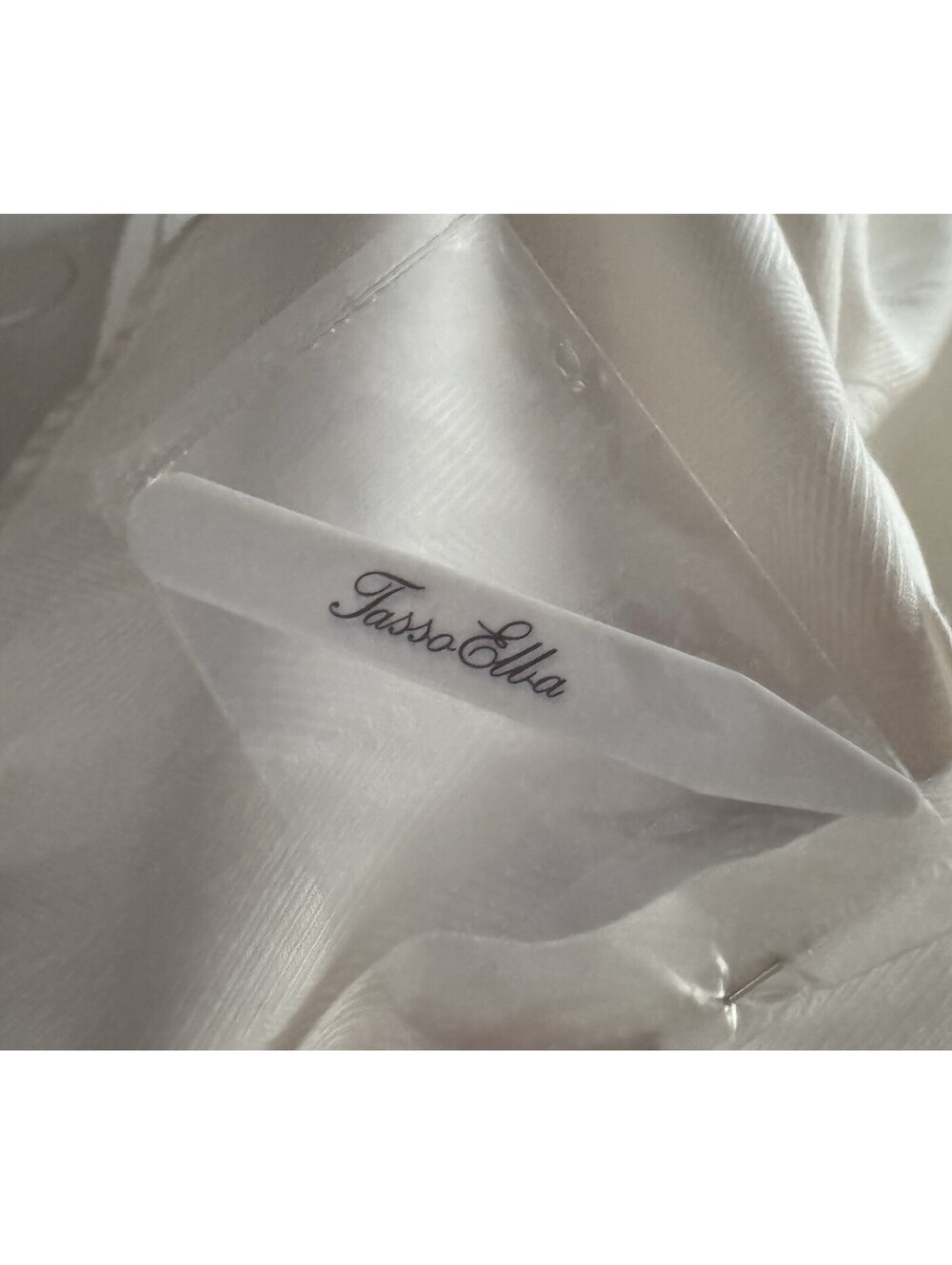 Tasso Ella,Mens Off White Dress shirt Size Large, Herringbone Pattern - Picture 5 of 7